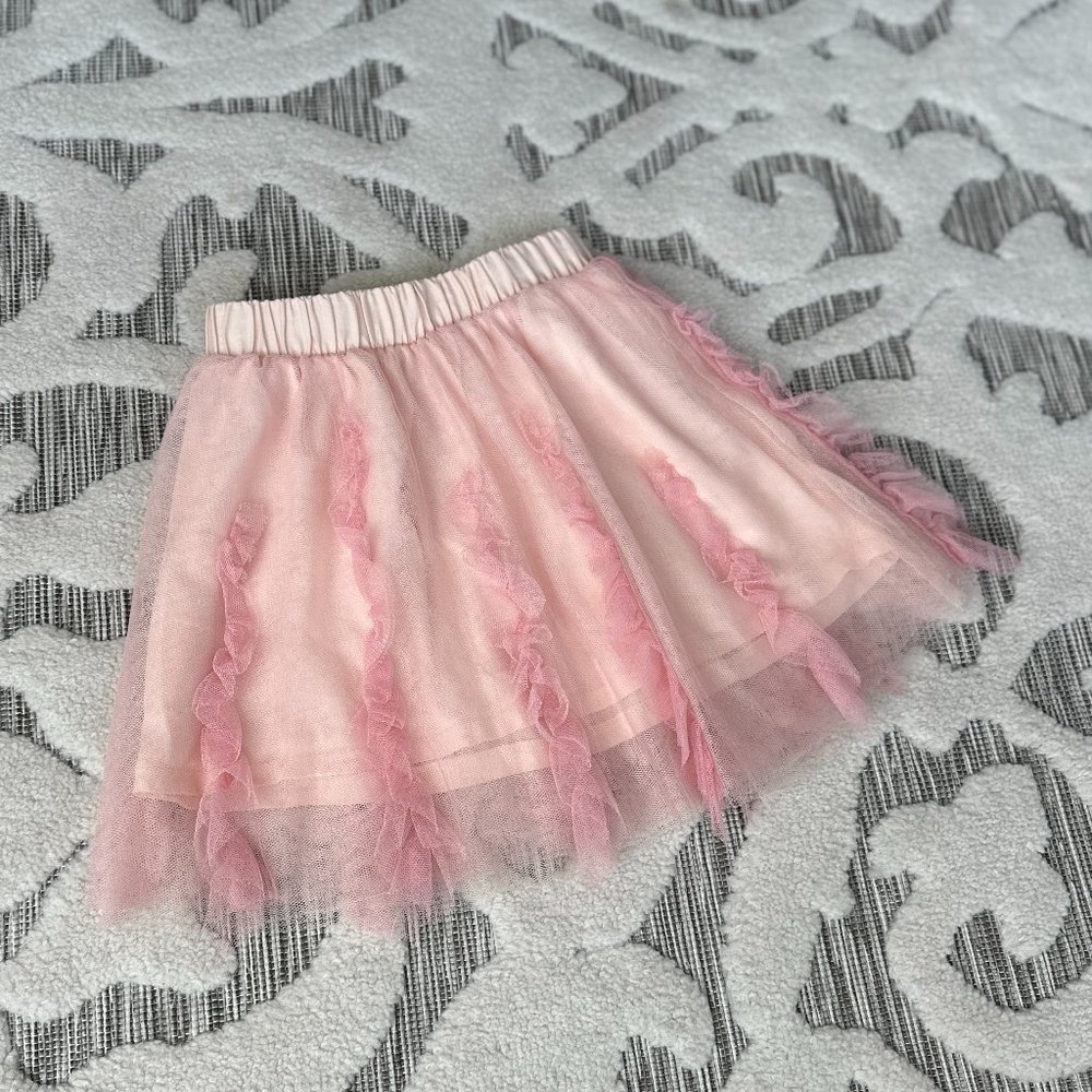 Girls' Ruffled Tulle Skirt: Light Blush, Size 2, J. Crew